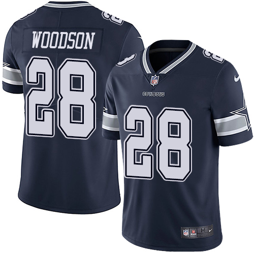 Nike Cowboys #28 Darren Woodson Navy Blue Team Color Men's Stitched NFL Vapor Untouchable Limited Jersey - Click Image to Close